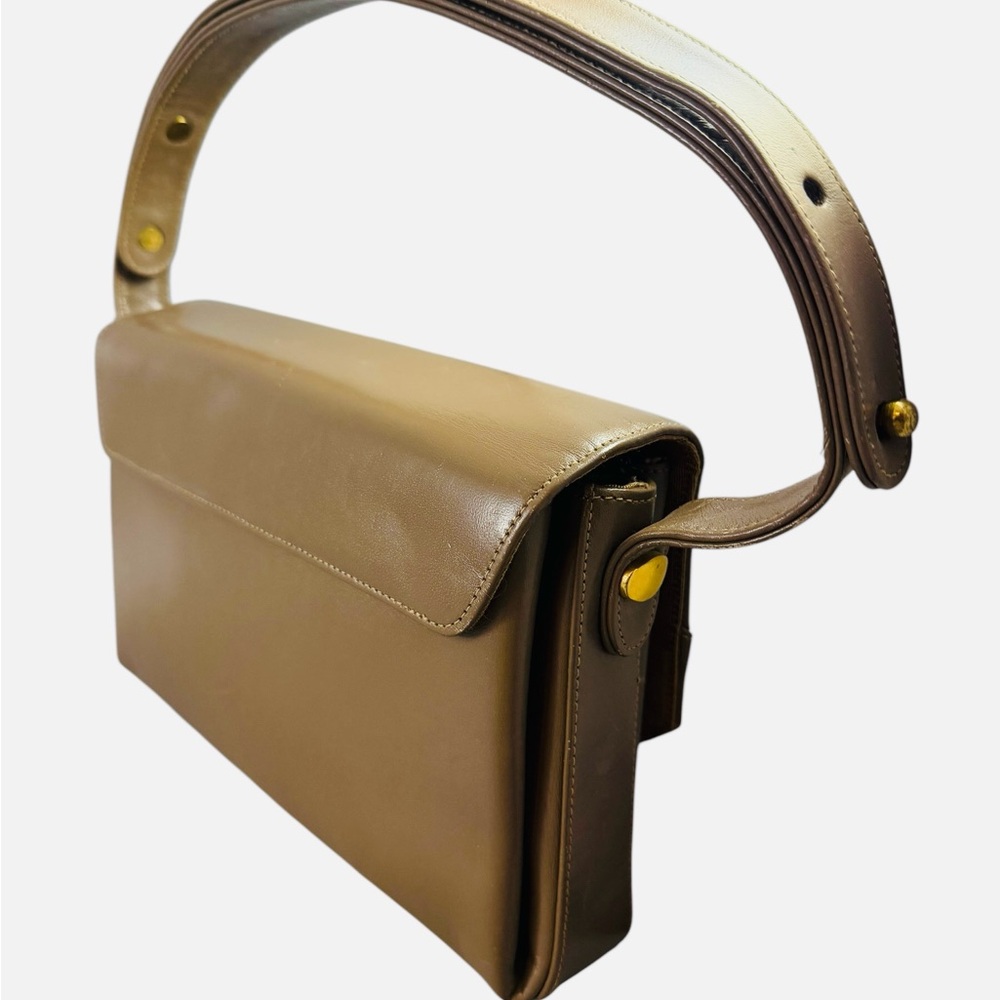 Erik For Holiner Vintage Leather Clutch Gold Plated Snap Closure Purse Evening - Picture 3 of 10